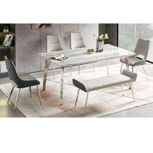 Fashion design Retangular home dining table and dining chairs